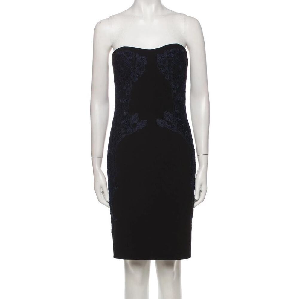 Diane‎ von Furstenberg EMBROIDERED Strapless Mini Dress Blue 4 y2k
